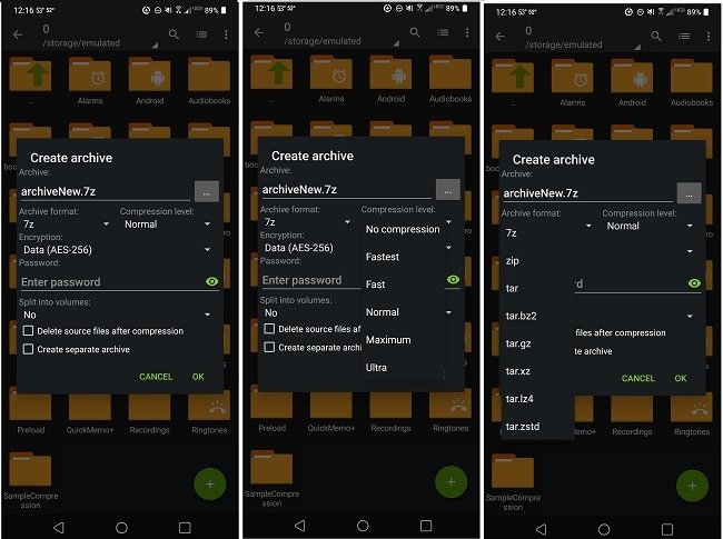 Как сжать и извлечь файлы на Android с помощью параметров Zarchiver