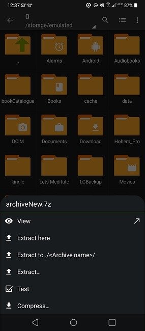 Как сжать и извлечь файлы на Android с помощью Zarchiver View