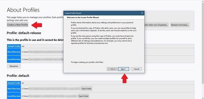 Как создать новые профили пользователей Мастер создания профиля Firefox Chrome