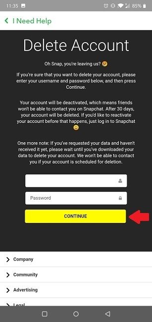 Как удалить учетную запись Snapchat Mobile Erase навсегда