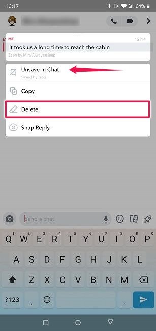 Как удалить материалы в Snapchat Удалить сохраненные сообщения