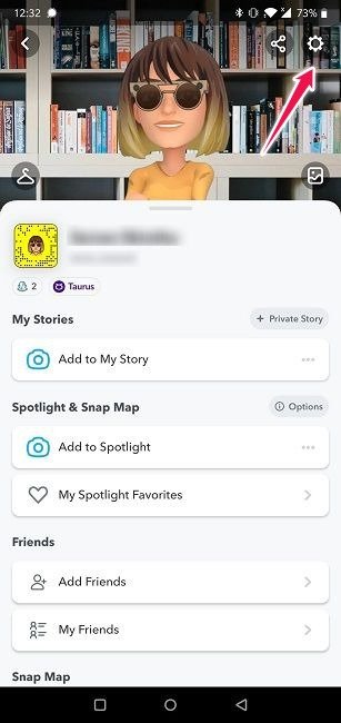 Как удалить данные в настройках профиля Snapchat