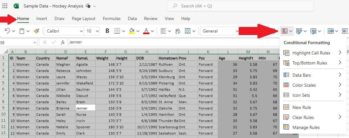 Условное форматирование Excel