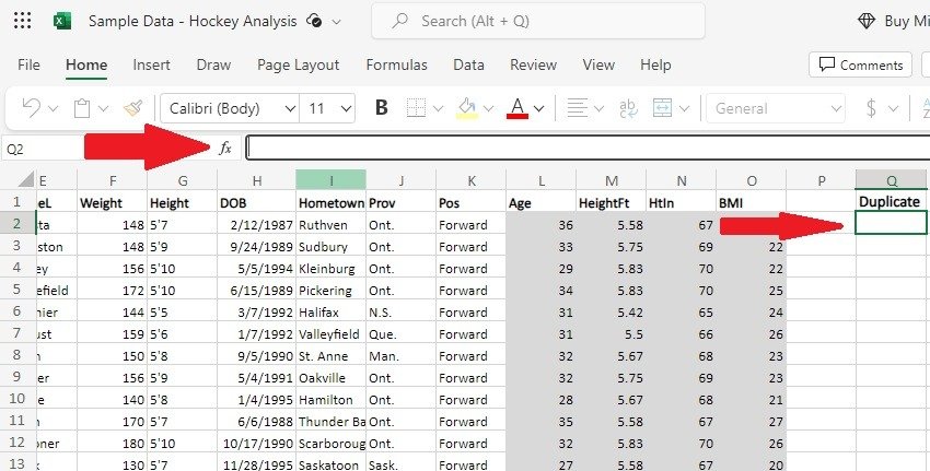 Ввод формулы в ячейку Excel