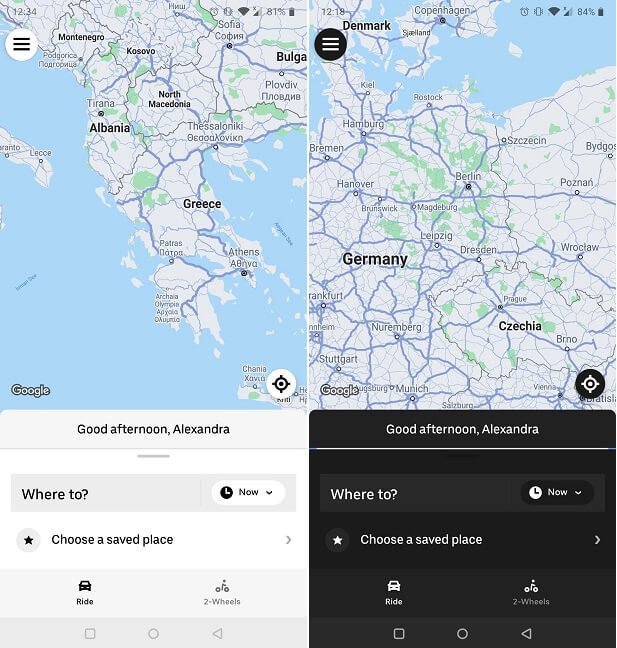 Как принудительно включить темный режим для всех приложений Uber Light Dark Mode