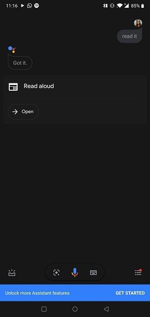 Как Google Assistant прочитать команду