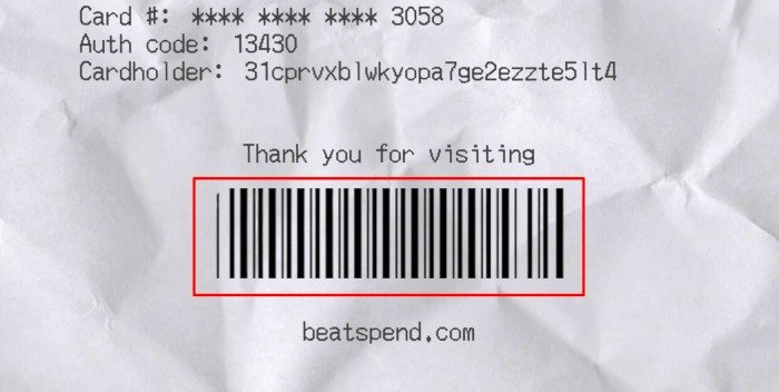 Как сделать штрих-код квитанции Beatspend Spotify по телефону
