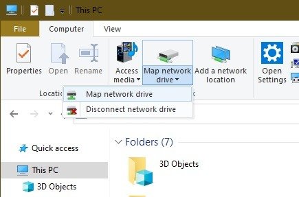 Как подключить диск Webdav в раскрывающемся списке «Карта сети» в Windows 10