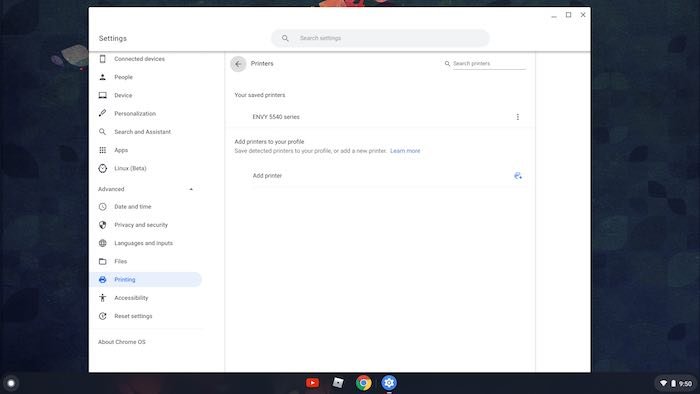 Как распечатать Chromebook Добавить принтер