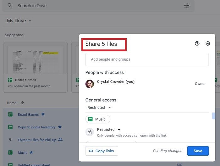 Как увидеть количество файлов в файловой папке Google Share Files