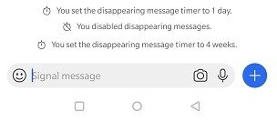 Как отправлять исчезающие сообщения Чат с включенной функцией Android Signal