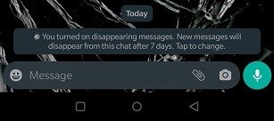 Как отправлять исчезающие сообщения с включенной опцией WhatsApp для Android