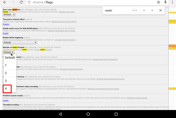 как ускорить хром-андроид-растр