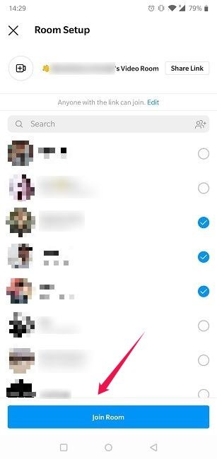 Как начать групповой видеочат Android Instagram Присоединиться к комнате