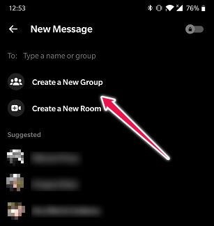 Как начать групповой видеочат Сообщения Android Создать новую группу