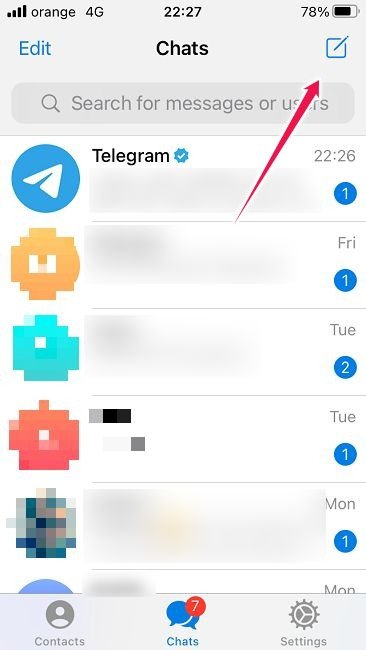 Как начать групповой видеочат Android Telegram Новый чат