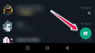Как запустить групповой видеочат Android WhatsApp Кнопка нового сообщения