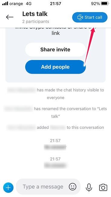 Как начать групповой видеочат Ios Skype Начать видеочат