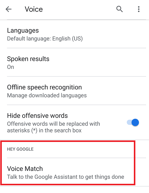 Как включить и выключить «Окей Google» на Android Voice Match