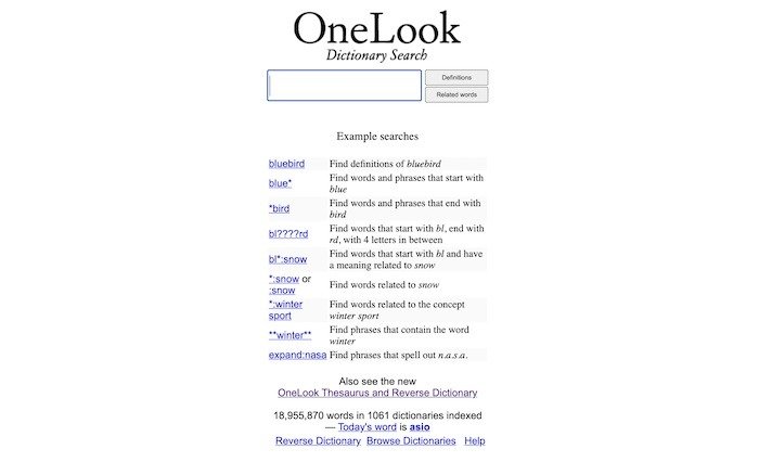 Как использовать домашнюю страницу Onelook