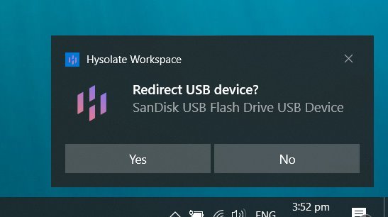 Usb-устройство Hysolate Redirect