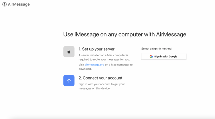 Веб-сообщение Airmessage