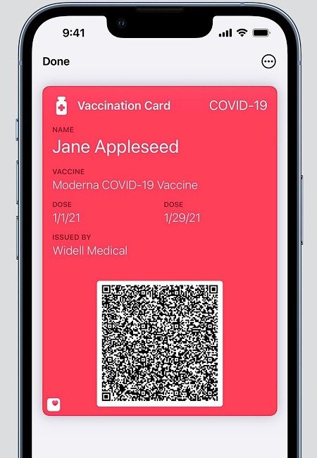 Кошелек для карточек прививок iOS 15.1
