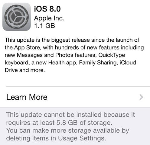 iOS8Upgrade-удалить файлы