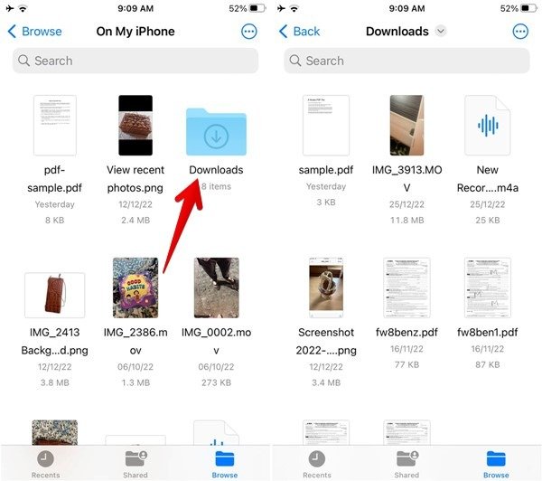 Приложение Iphone Files в папке загрузок моего iPhone