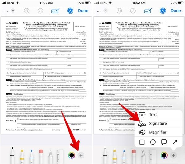 Подпись разметки PDF-файлов Iphone