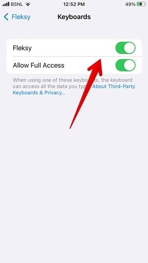 Iphone Fleksy Keyboard Включить доступ 1