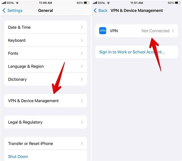 Iphone VPN выключен