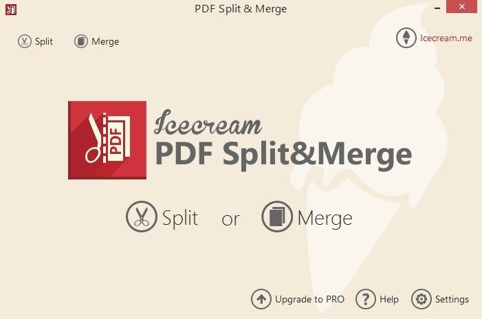 Главный экран PDF Split и Merge.