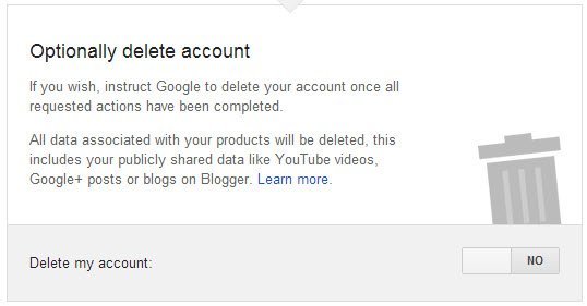 При желании попросите Google удалить вашу учетную запись после выполнения всех запрошенных действий.