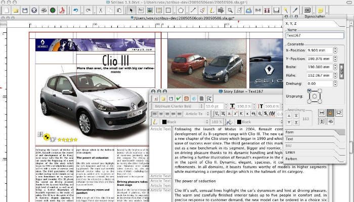 Макет альтернативного Scribus InDesign