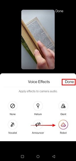 Голосовые ролики Instagram Добавить голосовые эффекты