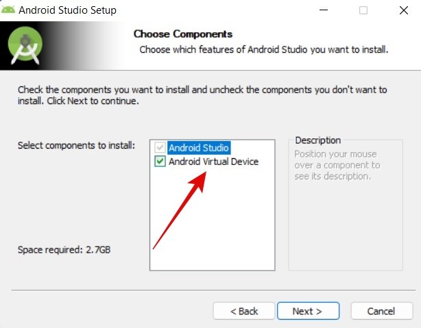 Установите Android Sdk Studio Windows Android виртуальное устройство