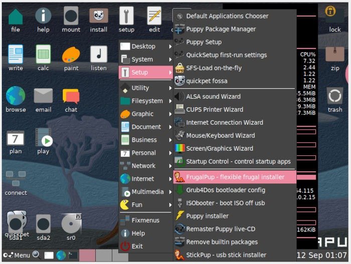 Установка Puppy Linux 18 Установка Frugalpup