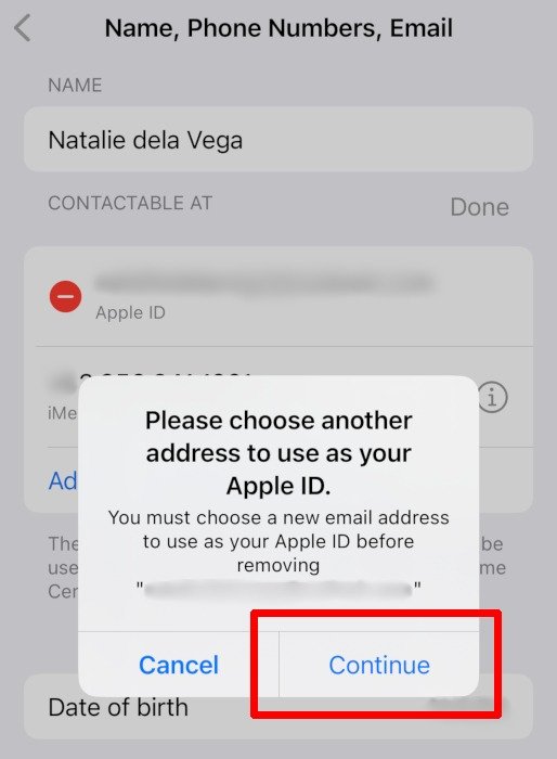 Настройки iOS Apple Id Продолжить