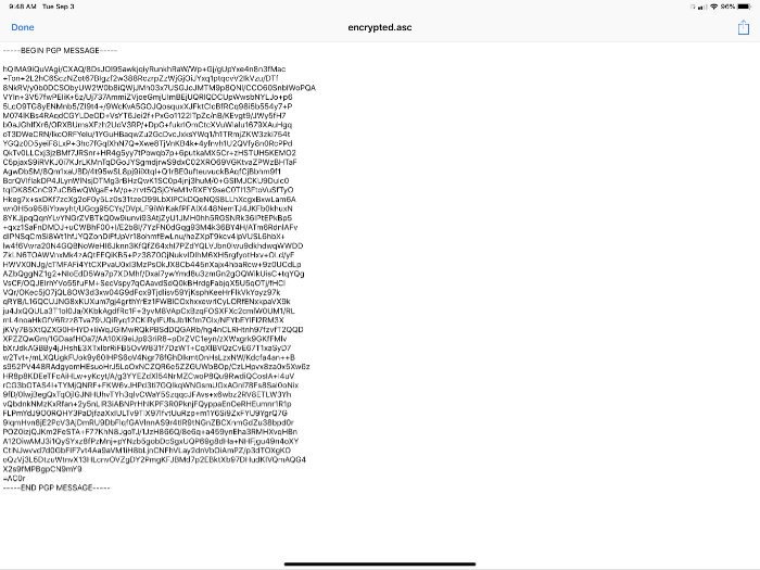 Зашифрованный текст iPGMail