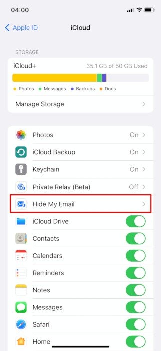 Конфиденциальность Iphone Скрыть мою электронную почту