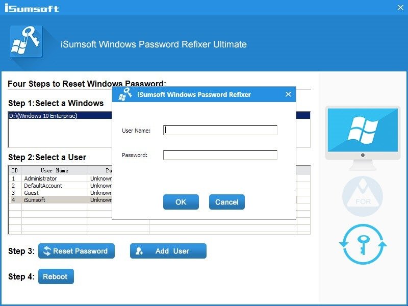 Обзор Isumsoft Windows Password Refixer Добавить пользователя Ultimate