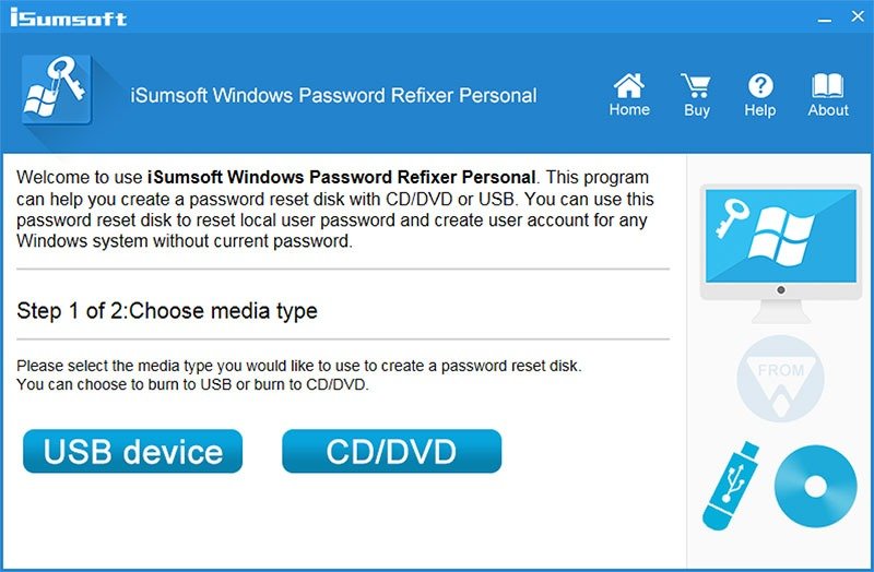 Стартовый экран обзора Isumsoft Windows Password Refixer