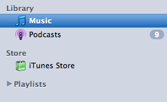 Измененная боковая панель iTunes