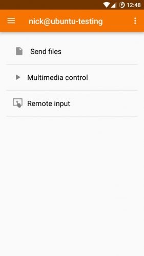 Меню KDE Connect Android