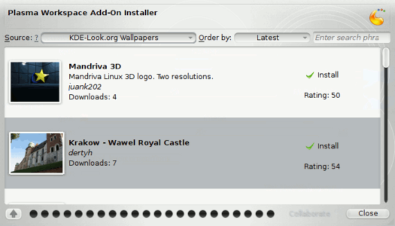 Установка новых обоев в KDE