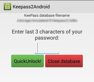 Keepass2android-быстрая разблокировка