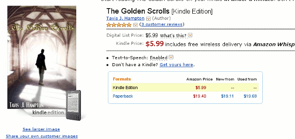 Страница продажи книг Kindle