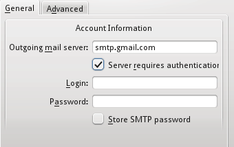 Настройки SMTP Kmail