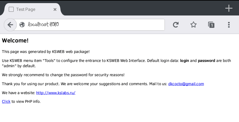 ksweb-localhost: 8080